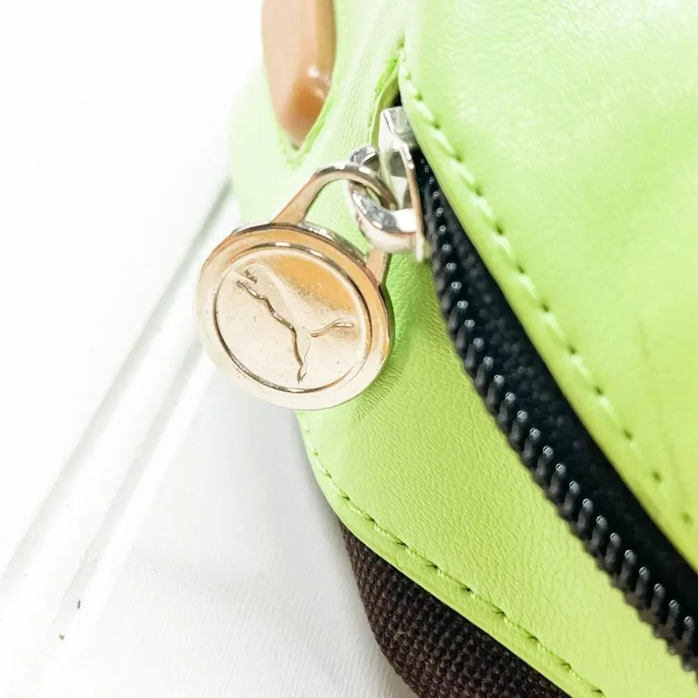 PUMA Weekend Bag Dark Brown‎ & Green Puma Purse With Tags Barrel Bag NWT